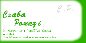 csaba pomazi business card